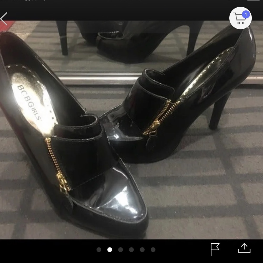 New BCBG girls patent leather platform heels 8.5 - Picture 3 of 5
